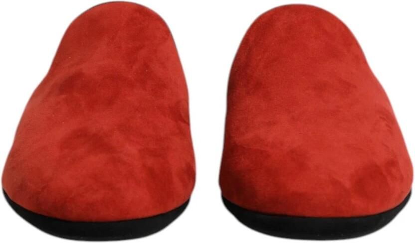 Dolce & Gabbana Oranje Suède Slides Platte Schoenen - Foto 3