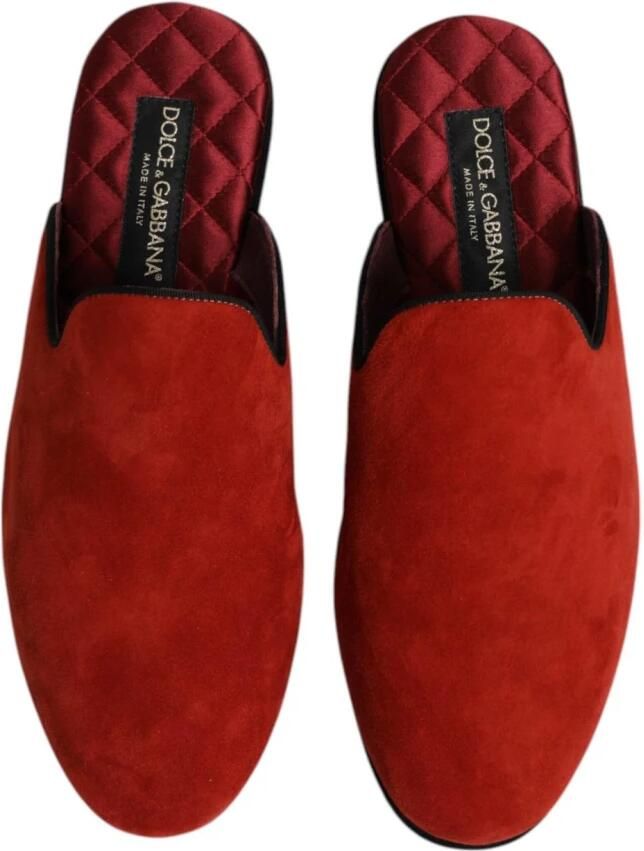 Dolce & Gabbana Oranje Suède Slides Platte Schoenen - Foto 2