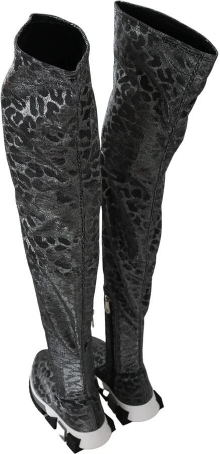 Dolce & Gabbana Grijze Luipaard Hoge Top Sneakers Booties Schoenen - Foto 2