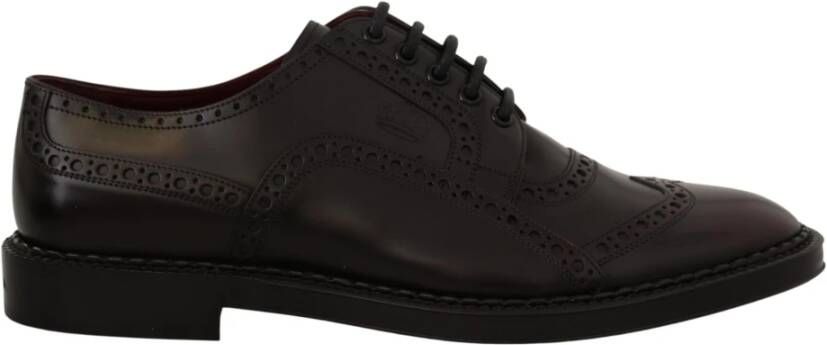 Dolce & Gabbana Leren Derbies Vetersluiting Geperforeerd Detail Black Heren - Foto 8