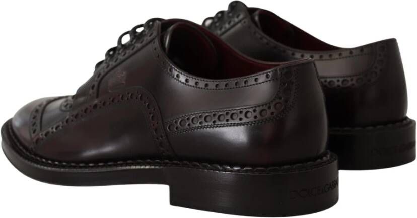 Dolce & Gabbana Leren Derbies Vetersluiting Geperforeerd Detail Black Heren - Foto 4