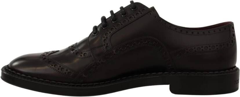 Dolce & Gabbana Leren Derbies Vetersluiting Geperforeerd Detail Black Heren - Foto 6