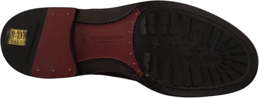 Dolce & Gabbana Leren Derbies Vetersluiting Geperforeerd Detail Black Heren - Foto 7