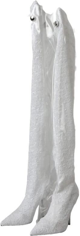 Dolce & Gabbana Witte Sequin Enkellaarzen Ss22 White Dames - Foto 2