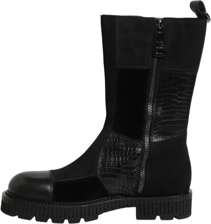 Dolce & Gabbana Patchwork Leren Laarzen tot Halverwege de Kuit - Foto 2