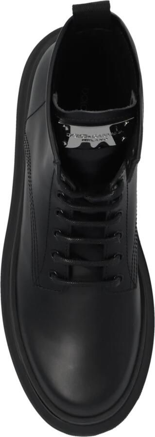 Dolce & Gabbana Trek Leren Gevechtslaarzen Black Heren - Foto 2