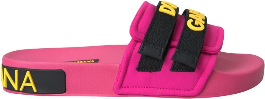 Dolce & Gabbana Stijlvolle Logo Beachwear Flats Sandalen