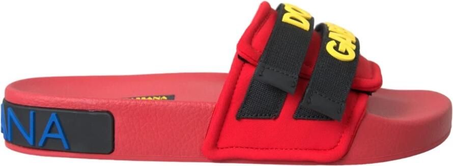 Dolce & Gabbana Rode Logo Slides Outlet Sandalen - Foto 3