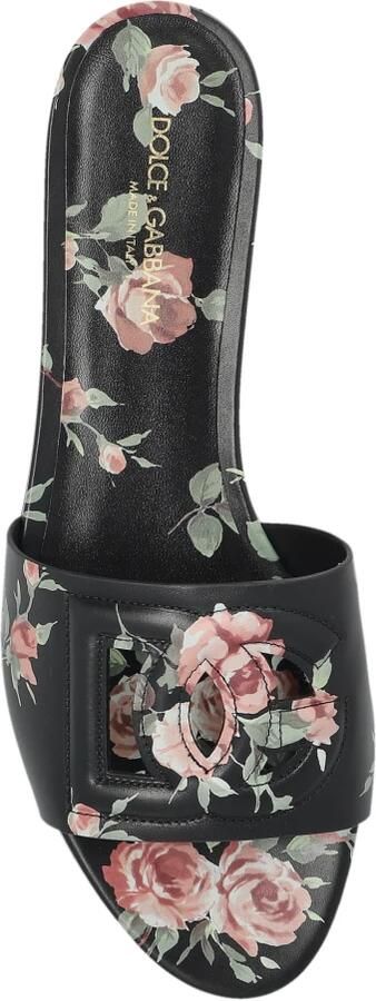 Dolce & Gabbana Platte Slippers van Kalfsleer met Rozenprint - Foto 2