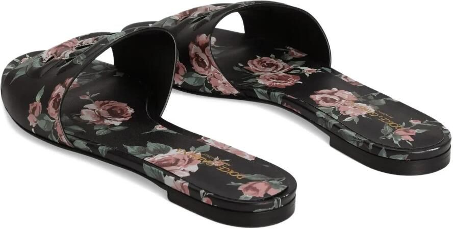 Dolce & Gabbana Platte Slippers van Kalfsleer met Rozenprint - Foto 2