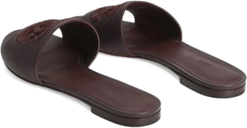 Dolce & Gabbana Platte slippers van suède en dauphine kalfsleer - Foto 2