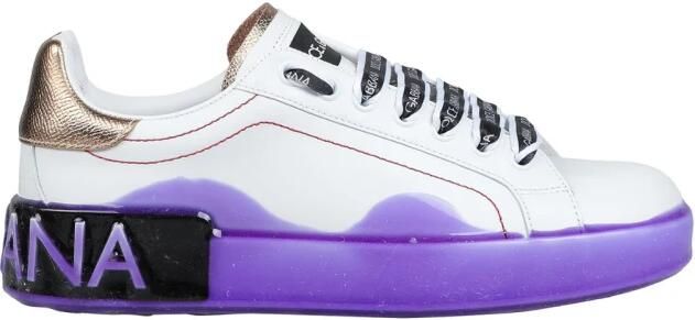 Dolce & Gabbana Portofino Low-Top Melt Sneakers Paars Wit