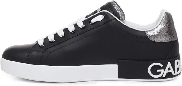 Dolce & Gabbana Portofino Leren Sneakers met Contrasterende Inzet Black Heren - Foto 5