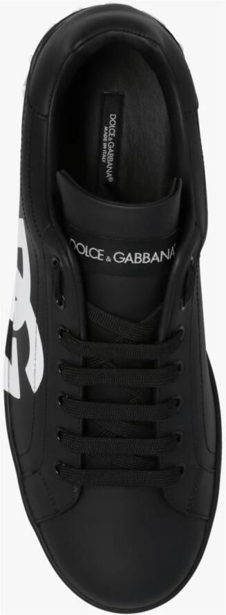 Dolce & Gabbana Zwarte Sneakers Ronde Neus Logo Print Black Heren - Foto 3