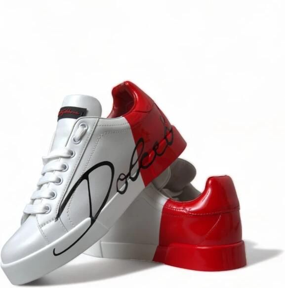 Dolce & Gabbana Witte Rode Portofino Veterschoenen Multicolor Dames - Foto 3