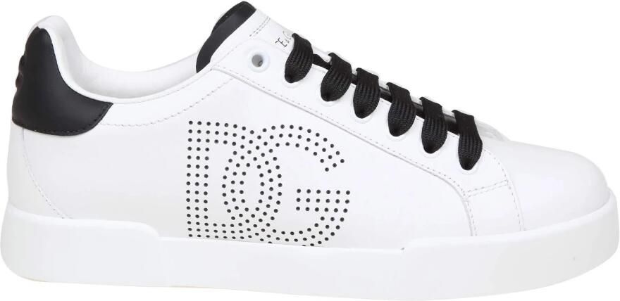 Dolce & Gabbana Witte Leren Sneakers met Geperforeerd Logo White Heren - Foto 2
