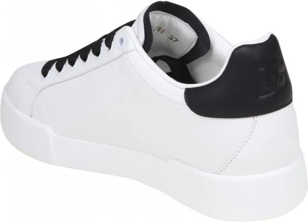 Dolce & Gabbana Witte Leren Sneakers met Geperforeerd Logo White Heren - Foto 4