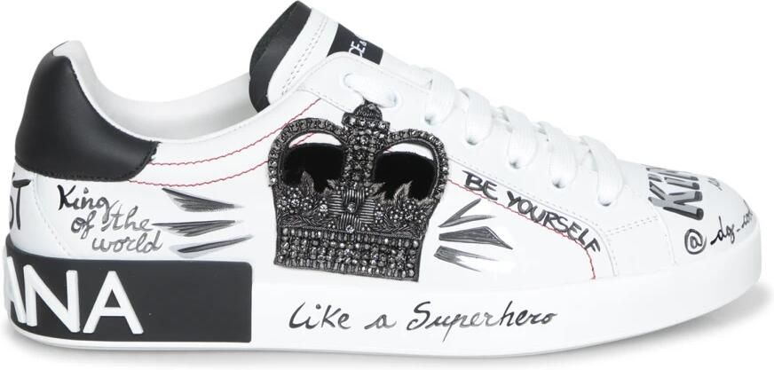 Dolce & Gabbana Portofino Leren Sneakers met Borduurwerk Multicolor Heren - Foto 3