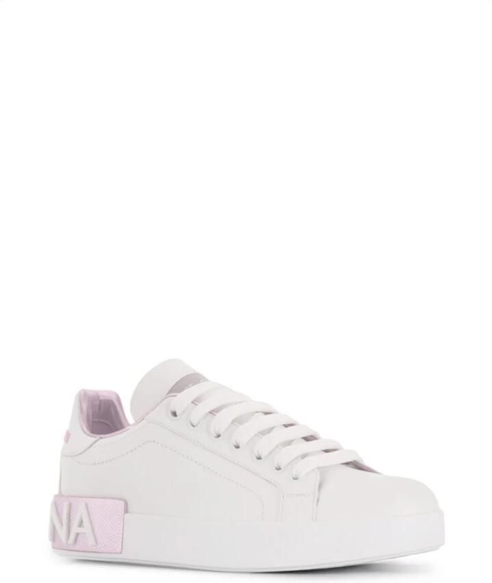 Dolce & Gabbana Portofino Sneaker van kalfsnappaleer White Dames - Foto 2