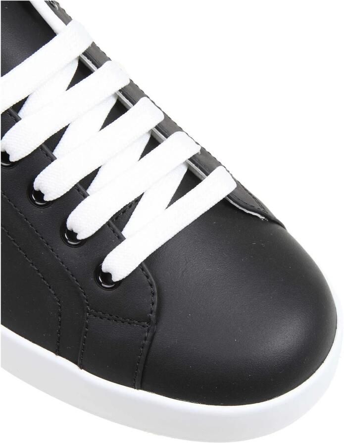 Dolce & Gabbana Portofino Leren Sneakers met Contrasterende Inzet Black Heren - Foto 2