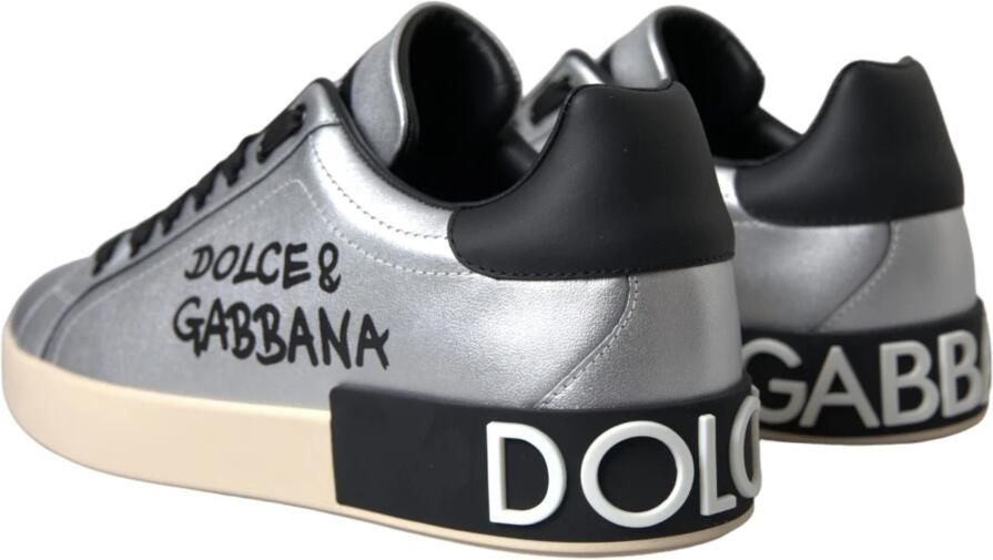 Dolce & Gabbana Zilveren Leren Sneakers - Foto 6
