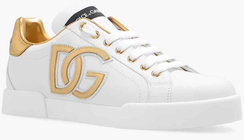 Dolce & Gabbana Portofino sneaker van kalfsleer met lamsleren details en logo - Foto 4