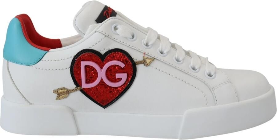 Dolce & Gabbana Leren Sneakers voor Dames Stijlvol en Praktisch White