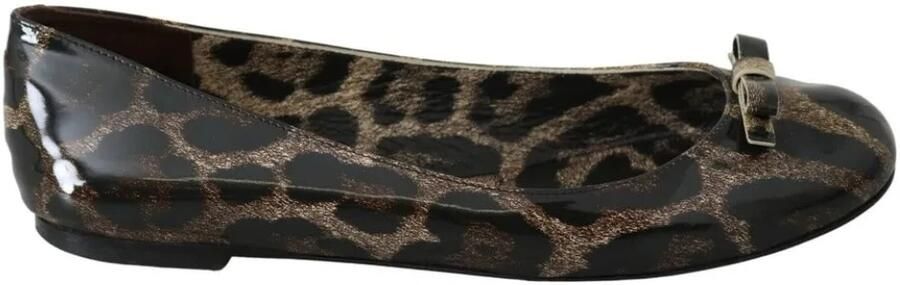 Dolce & Gabbana Luipaardprint Leren Ballerina Flats Brown Dames - Foto 2