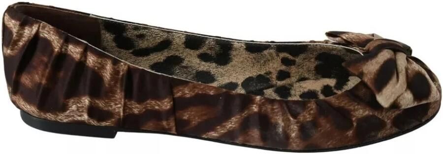 Dolce & Gabbana Leopard Print Silk Ballerina Flats Brown Dames - Foto 2