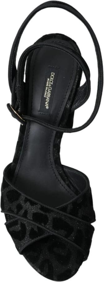 Dolce & Gabbana Luipaard Suède Hakken Sandalen Schoenen Black Dames - Foto 3