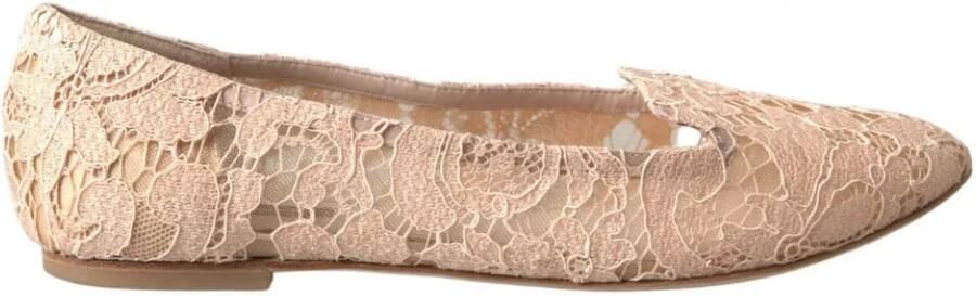 Dolce & Gabbana Beige Bloemenkant Loafers Platte Schoenen Beige Dames - Foto 2