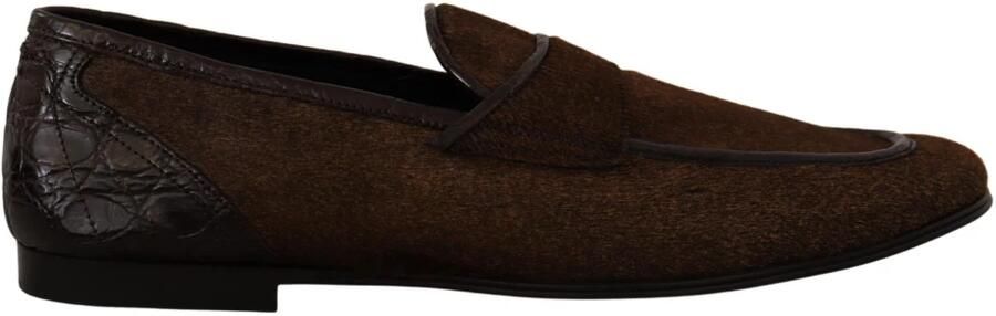 Dolce & Gabbana Shoes Dress Loafers Brown Leather Slip Shoes - Foto 3