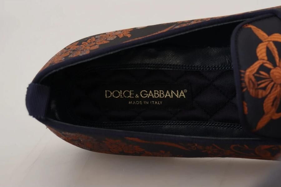 Dolce & Gabbana Blauwe Roest Bloemen Loafers Schoenen