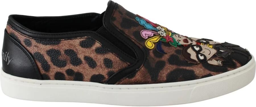 Dolce & Gabbana Leather Leopard #dgfamily Loafers Shoes Bruin Dames - Foto 2