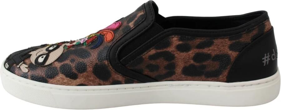 Dolce & Gabbana Leather Leopard #dgfamily Loafers Shoes Bruin Dames - Foto 4