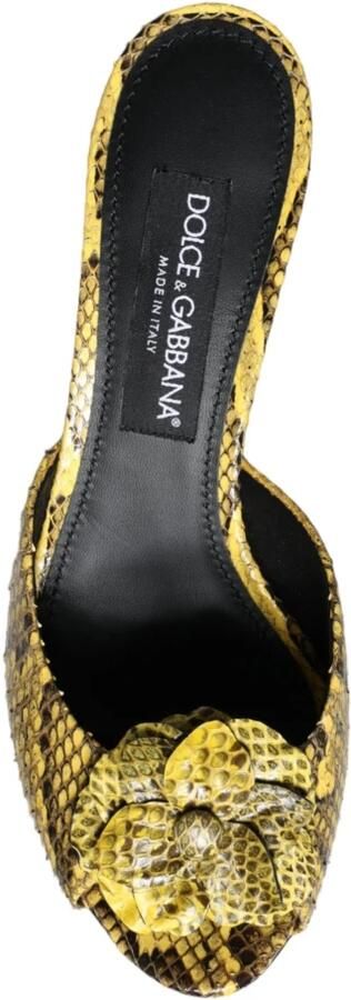 Dolce & Gabbana Gele Leren Blokhak Muiltjes Schoenen - Foto 2