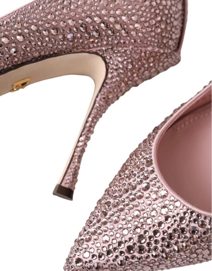 Dolce & Gabbana Roze Strass Kristal Hakken Pumps Pink Dames