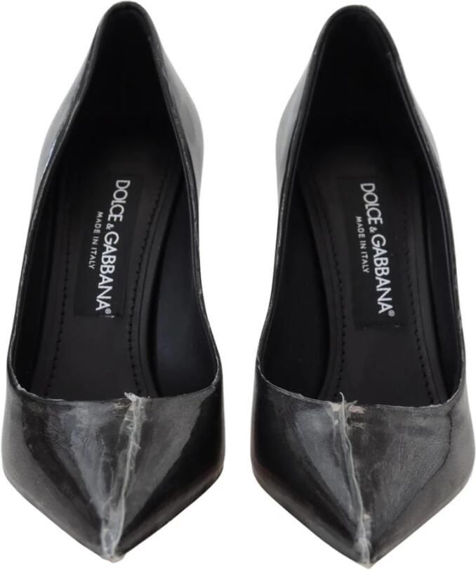Dolce & Gabbana Zwarte Leren Hakken Pumps met Plastic Verpakking Black Dames