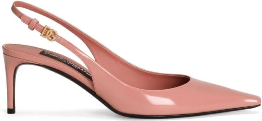 Dolce&Gabbana Hoge hakken Pink Leather Pointed Toe Slingback Heels in roze - Foto 5
