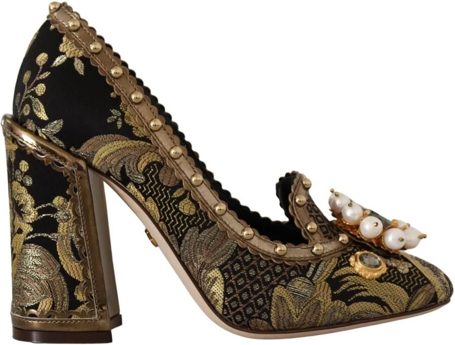 Dolce & Gabbana Elegante Gouden Jacquard Brokaat Pumps - Foto 3
