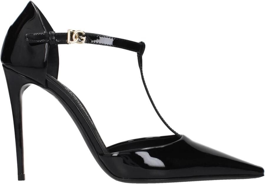 Dolce & Gabbana Puntige Neus Leren Pumps met Stiletto Hakken Black Dames