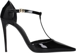 Dolce & Gabbana Puntige Neus Leren Pumps met Stiletto Hakken Black Dames