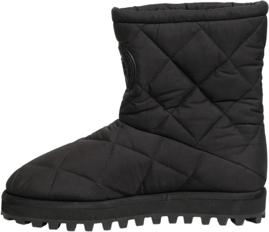 Dolce & Gabbana Zwarte Nylon Gevoerde Mid Calf Laarzen