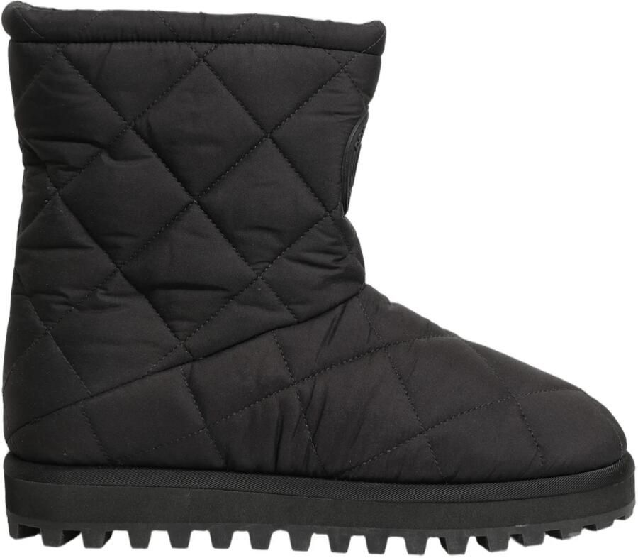 Dolce & Gabbana Zwarte Nylon Gevoerde Mid Calf Laarzen - Foto 4