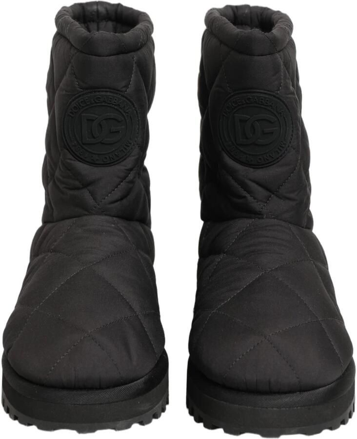 Dolce & Gabbana Zwarte Nylon Gevoerde Mid Calf Laarzen - Foto 5