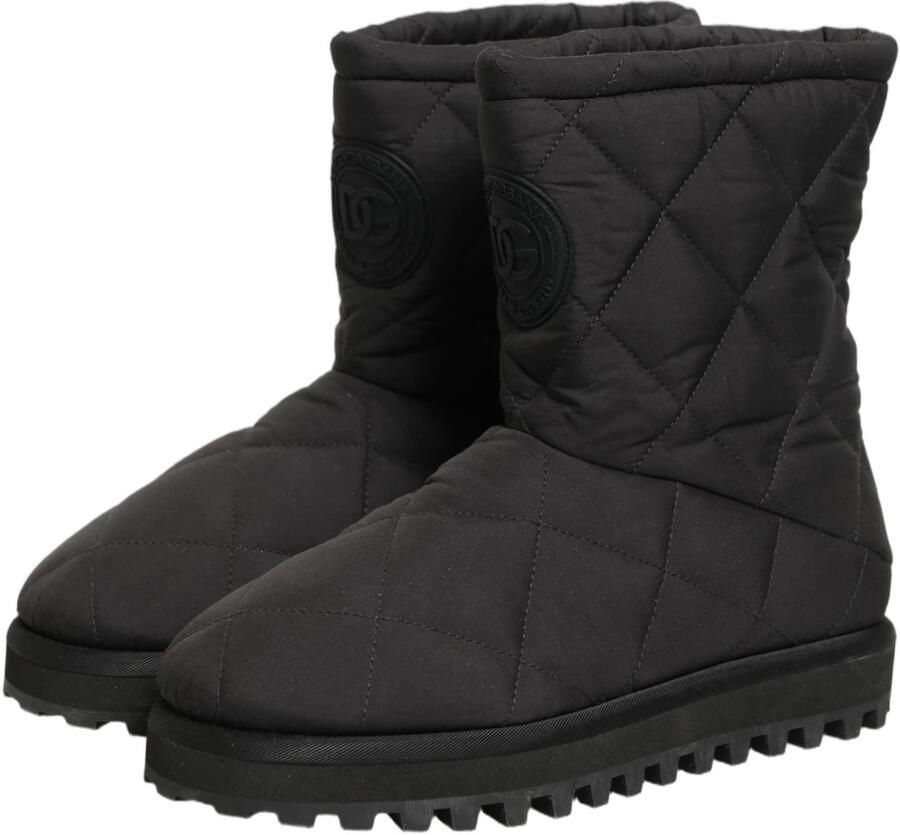 Dolce & Gabbana Zwarte Nylon Gevoerde Mid Calf Laarzen - Foto 3