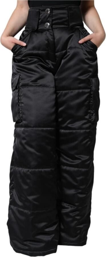 Dolce & Gabbana Zwarte Boot Cut Broek Hoge Taille