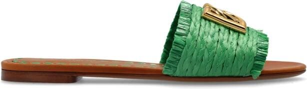 Dolce & Gabbana Raffia Gevlochten Slippers