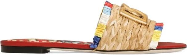 Dolce & Gabbana Raffia Platte Slippers