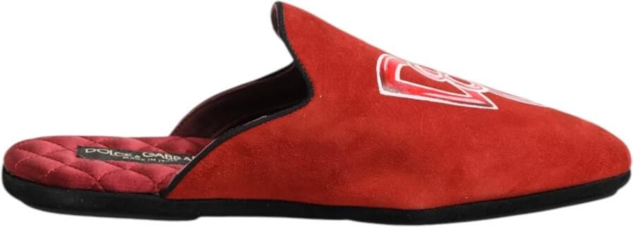 Dolce & Gabbana Rode Suède DG King Heren Pantoffels